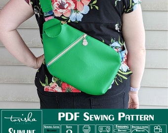 Unisex sling bag PDF sewing pattern, crossbody bag, projector and A0 files