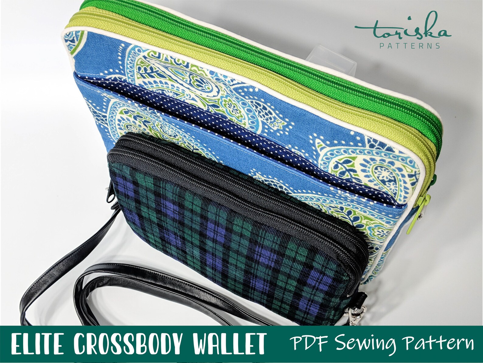 Crossbody Wallet Double Zipper Wallet PDF Sewing Pattern - Etsy