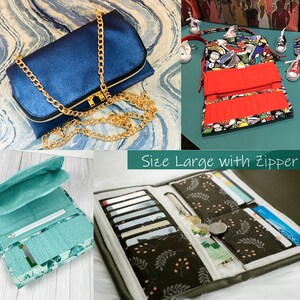 Womens Trifold Wallet PDF Sewing Pattern, Frame or Zipper Wallet - Etsy ...