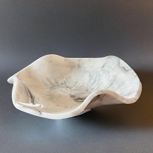 Bol en résine époxy fait main, effet marbre | Bol décoratif et à fruits unique | Bol design Ø 30 cm