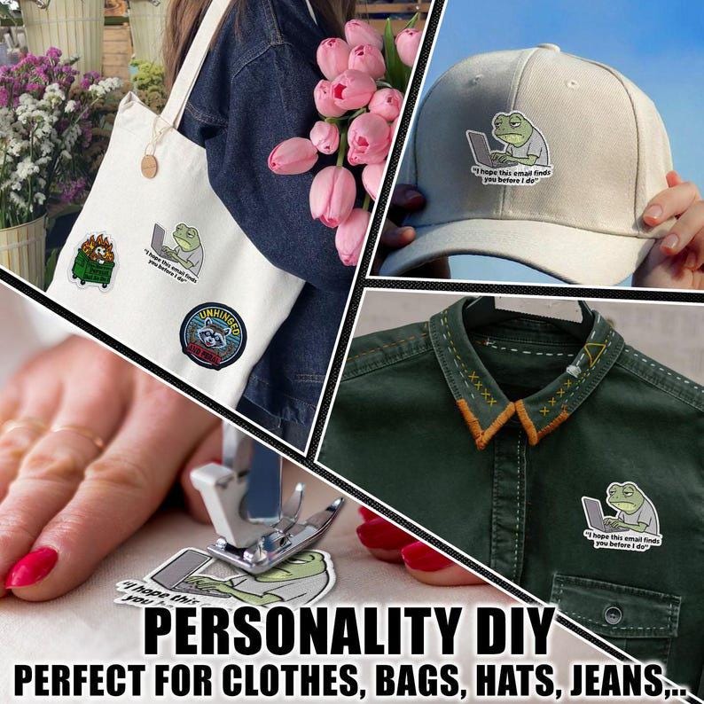 Embroidered Frog Patch, Funny Office Meme Iron-on Applique - Etsy