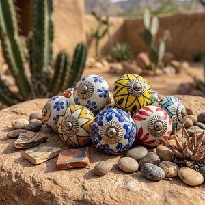 Handgeschilderde keramische knoppen, veelkleurige bloemen ladeknoppen kast trekt Boho dressoir knoppen keukenkast knoppen meubelbeslag