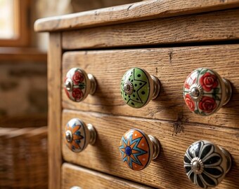 ボヘミアン風セラミックノブ、モダンなドア・キャビネット金具、クローゼットハンドル、伝統的な塗装ハンドル