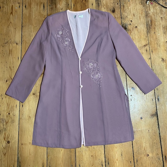 Vintage 90s Jacques Vert mauve lilac longline lad… - image 1