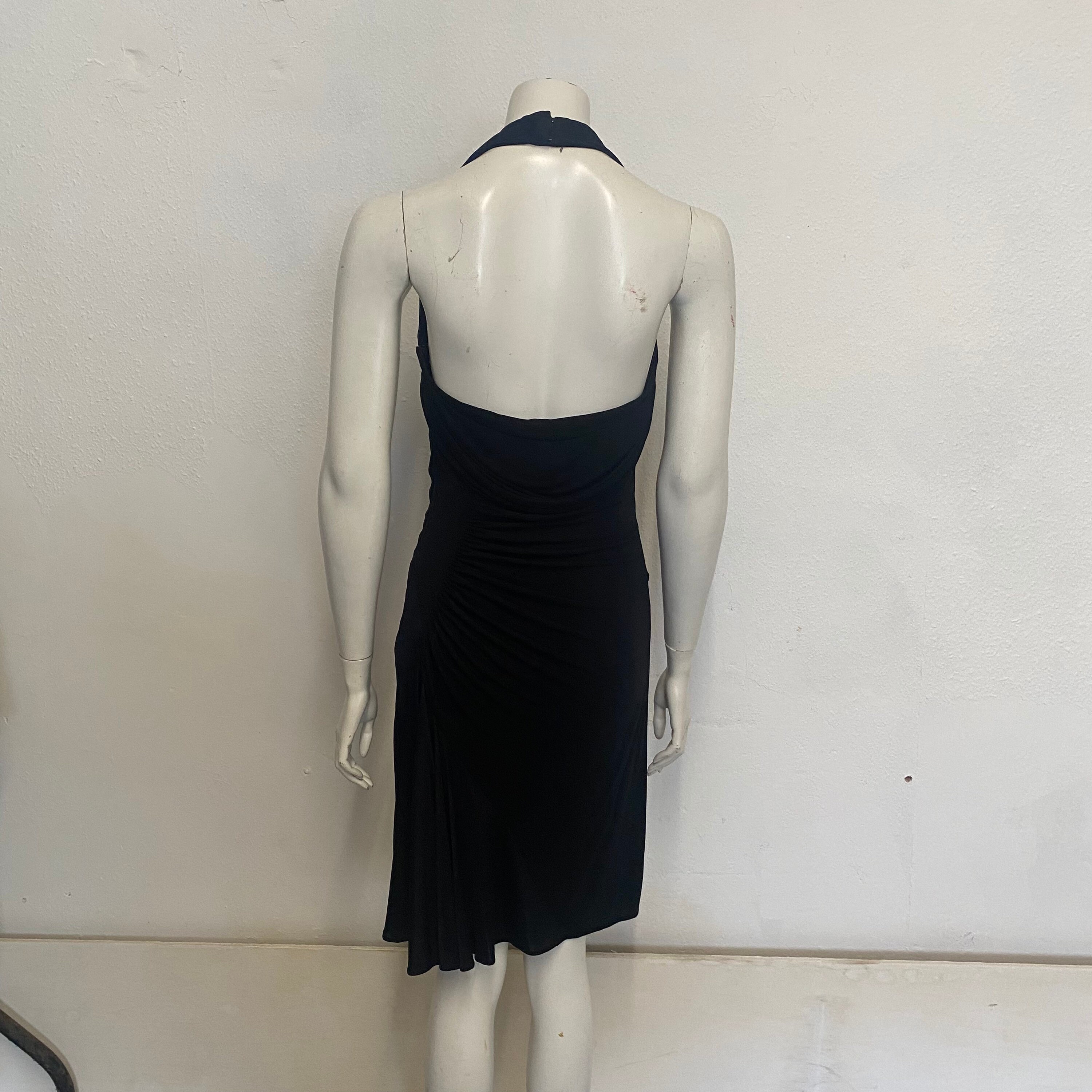 midnight blue halter dress go draped over halter dress Midnight / Large main image 1