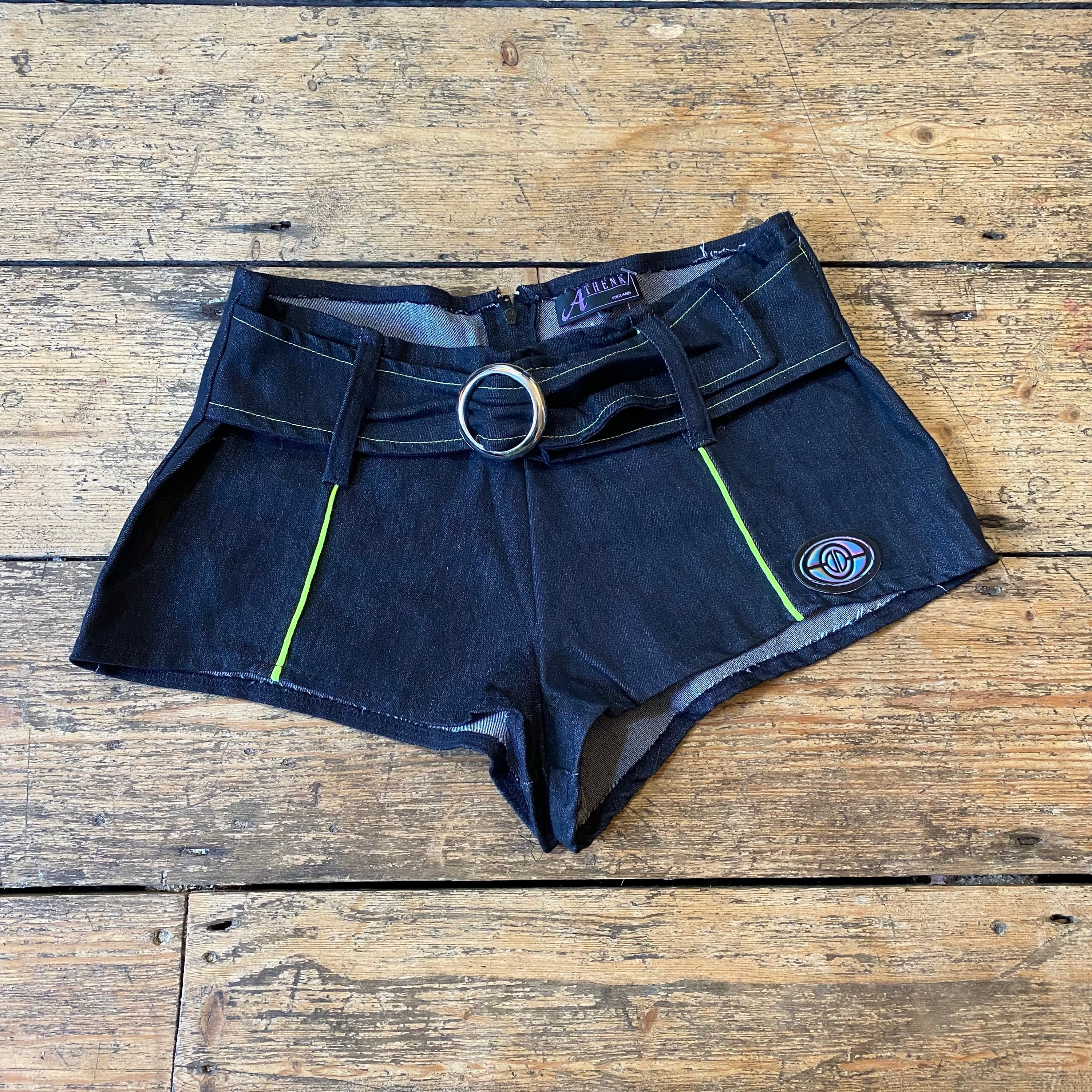 Neon denim on sale shorts womens