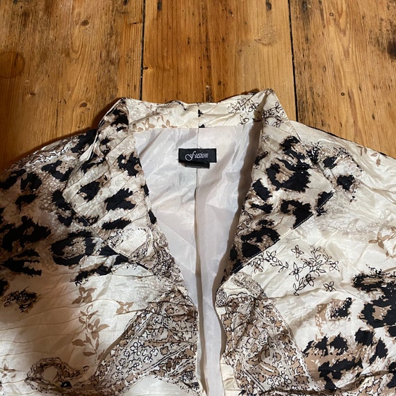 Vintage 90s pure silk leopard print and paisley p… - image 3