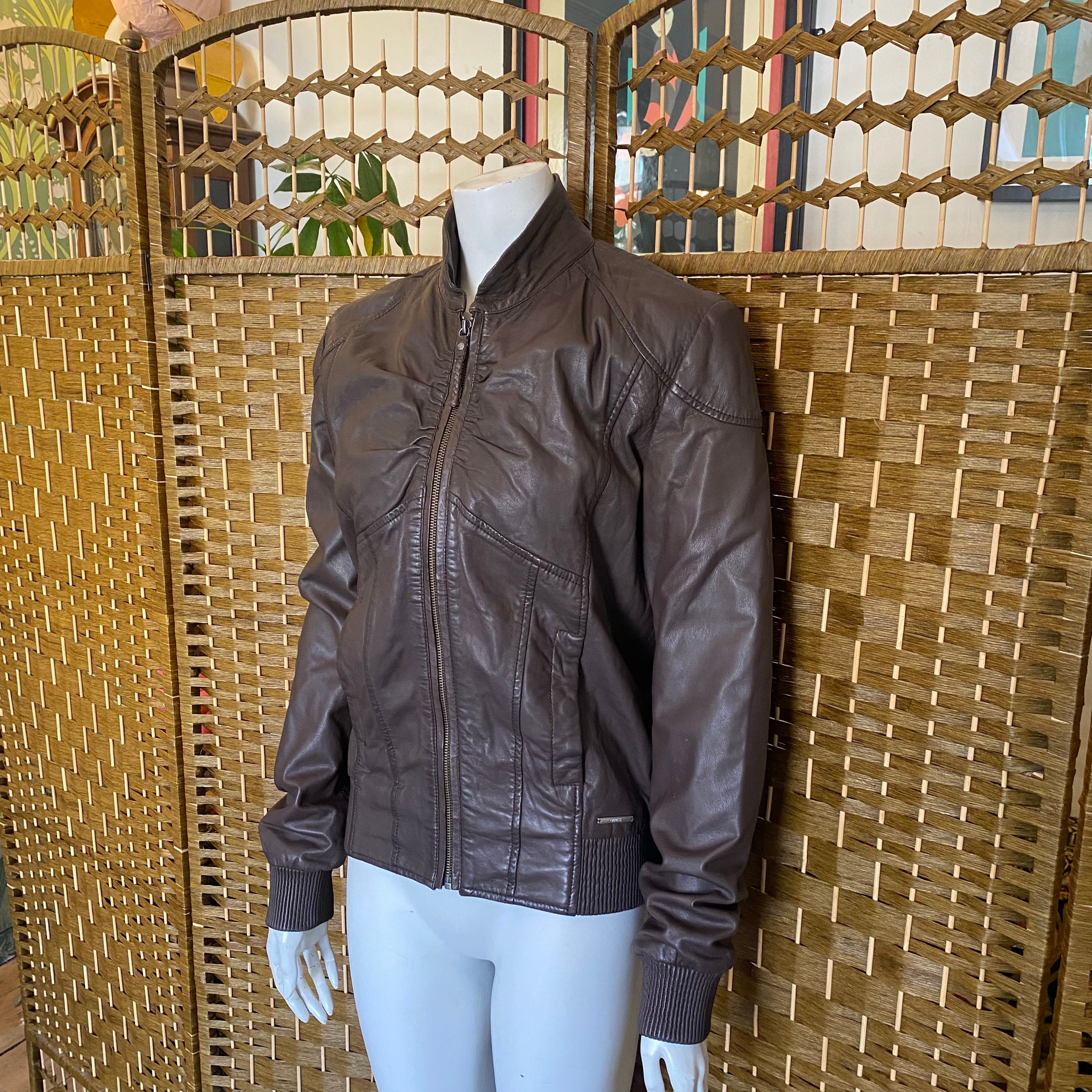 Vintage Guess Leather Jacket - Etsy UK
