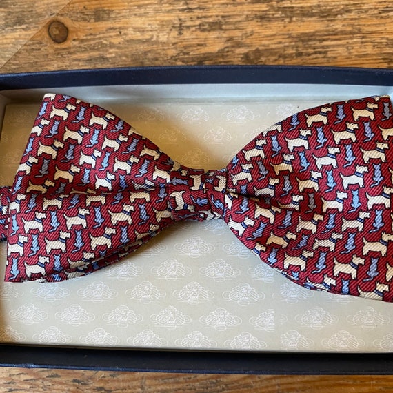Vintage 90s pure silk maroon bow tie by Tie Rack … - image 6