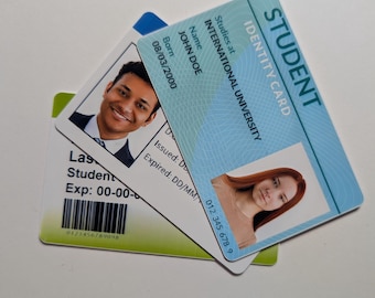 Custom made ID card, student, event, induction white card
