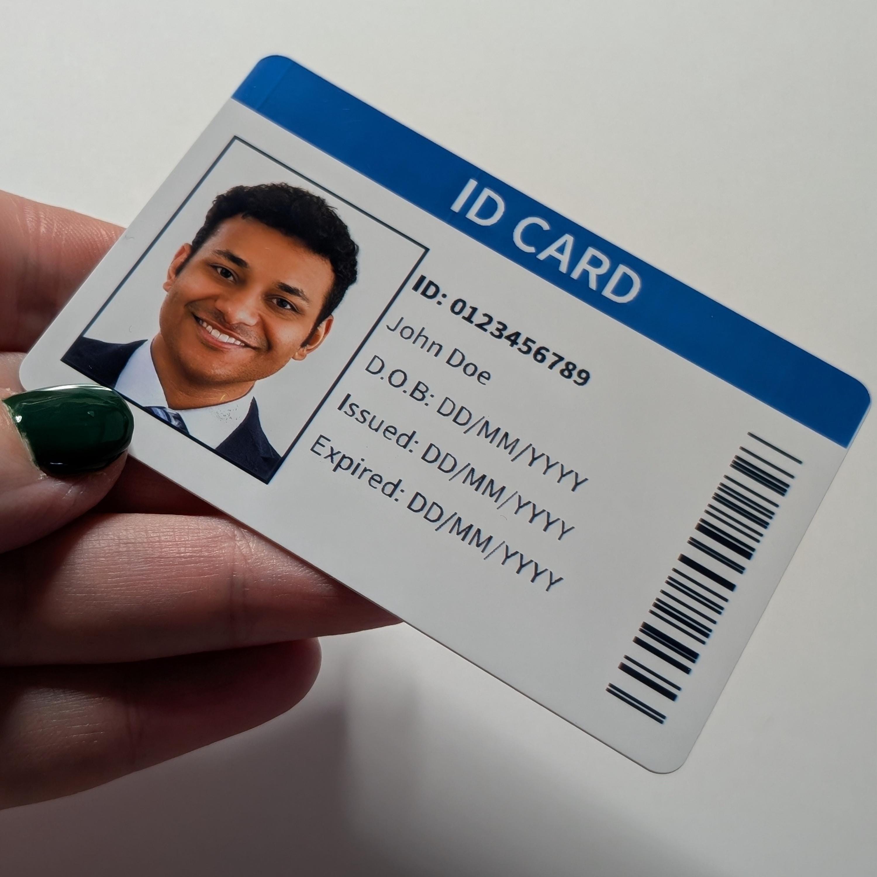 Custom Made ID Card, Student, Event, Induction White Card - Etsy