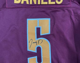 Jayden Daniels PSA/DNA Signed Autographed Washington Commanders Home Jersey COA