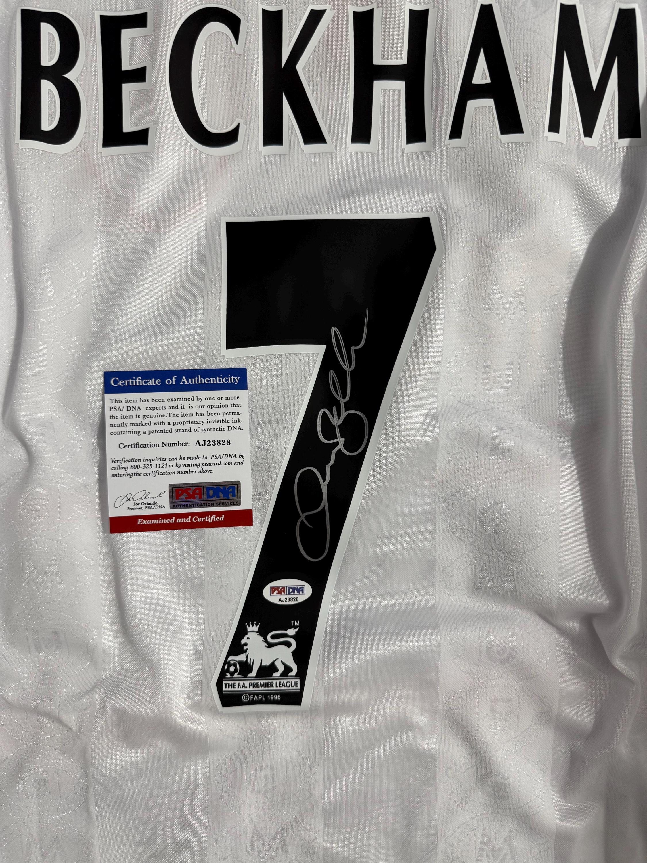 ベッカム サインフォト マンチェスター・ユナイテッド PSA/DNA認証 David Beckham PSA/DNA Signed Autographed Manchester United White
