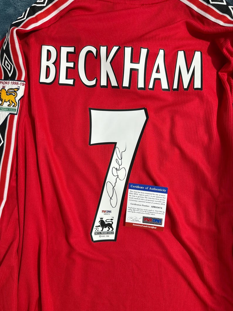 David Beckham PSA/DNA Signed Autographed Manchester United Jersey COA ...
