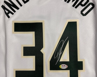 Giannis Antetokounmpo PSA / DNA signiert und signiert Milwaukee Bucks Jersey nba COA