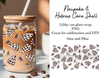 Naupaka y envoltorio para taza Libby de cono hebreo de 16 oz y 20 oz (descarga digital)