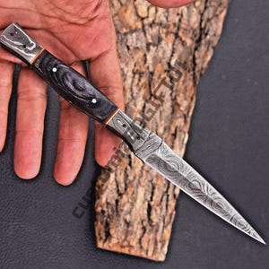 Hand Forged Damascus Steel Boot Knife - Hunting Fix Blade Gift for him/ birthday gifts
