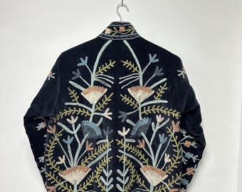 Suzani Embroidery Handmade Jacket Velvet Suzani Jacket Winter Wear Jacket Coat Women's Coat Gift For Her