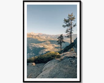 Yosemite Granite Overlook Fine Art Photo Print, Sierra Pine Decor, Mountain Ridge Wall Art