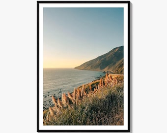 Big Sur Fine Art Photo Print, Pacific Coast Cliffs Decor, Monterey Sunset Poster
