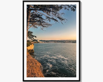 Santa Cruz Boardwalk Fine Art Photo Print, Monterey Cliffside Decor, Pacific Sunset Wall Art
