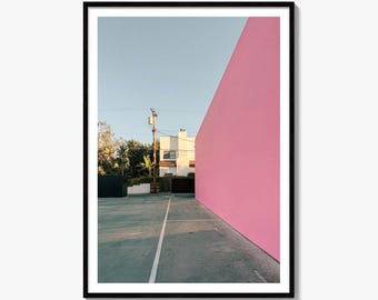 Melrose Avenue Fine Art Photo Print, West Hollywood Pink Wall Decor, California Street Photography