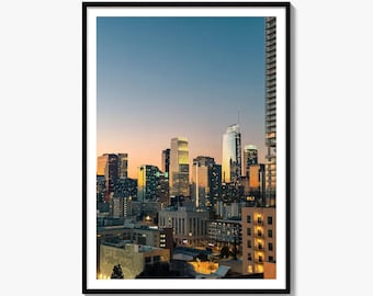 US Bank Tower Fine Art Photo Print, Downtown Los Angeles Decor, California Dusk