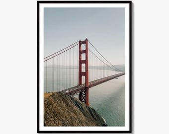 Golden Gate Bridge Fine Art Photo Print, Marin Headlands Wall Decor, California Bay Poster