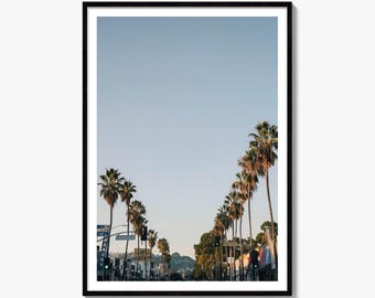 Sunset Boulevard Fine Art Photo Print, Hollywood Palm Street Wall Art, California Decor