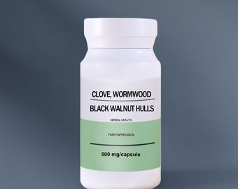 Wormwood Black Walnut Clove Capsules, Herbal Supplement