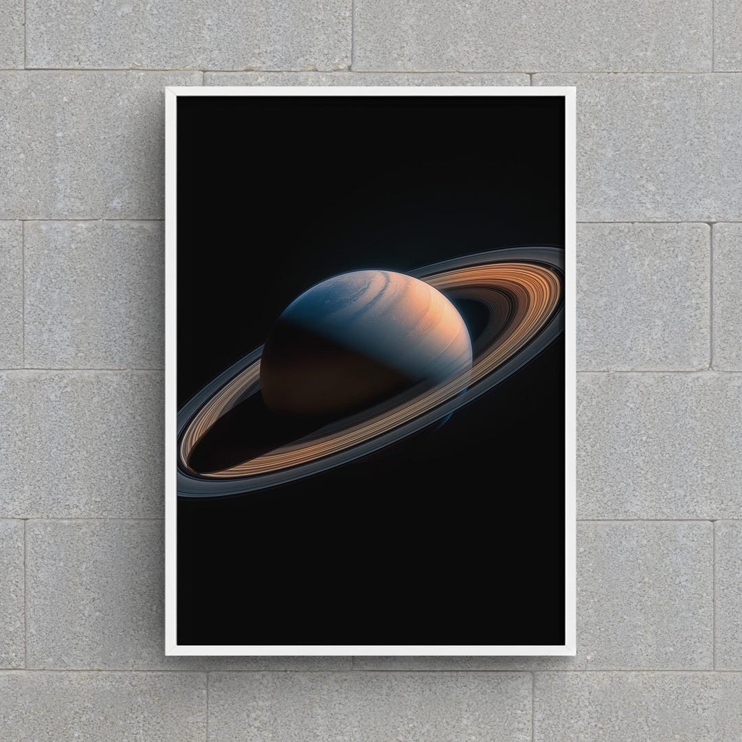 Saturn Planet Print, Outer Space Wall Art, Dark Solar System Poster - Etsy