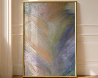 Abstract Heart Painting, Muted Heart Wall Art, Pastel Abstract Print, Minimalist Love Art, Textured Heart Poster, Nursery Heart Decor, Gift