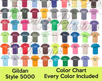 Gildan Tee Color Chart