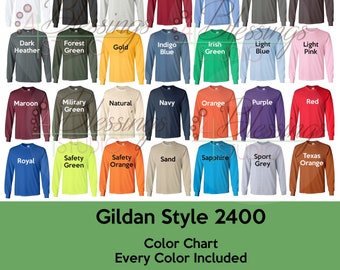 Gildan Color Chart Long Sleeve