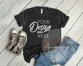 Download Dark Gray Heather Bella Canvas 3001 Unisex Mockup Charcoal Gray Flat Shirt Mockup Styled Photo Shirt Flat Lay Real Photo Top View Softcover Book Mockup Psd Free Download All Free Mockups PSD Mockup Templates
