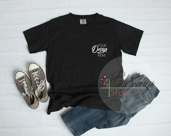 Pocket Comfort Colors T-Shirt Mockup 6030 Unisex Shirt Mockup