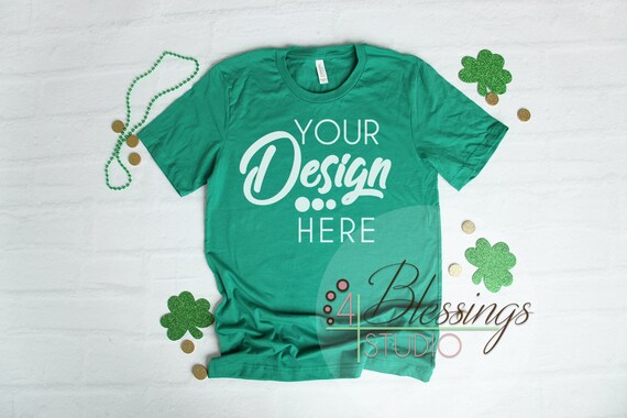 St Patty Kelly Green T-Shirt Bella Canvas Mockup 3001