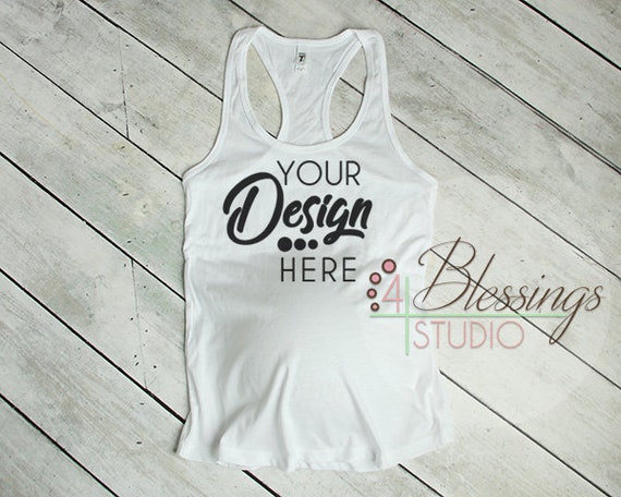Maternity Tank Mockup Next Level 1533 White Racerback Tank
