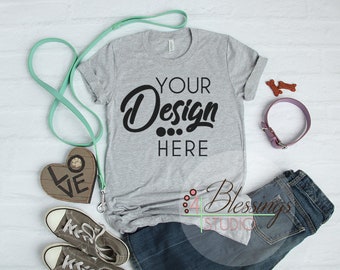 Download Mockup Bella Canvas Mockup Dog Owner Heather Gray Tshirt Mockup Bella Canvas 3001 Gray Flat Shirt Blank Flat Lay Vinyl Shirt Printful Free Templates Free Download Psd Packaging Mockups Yellowimages Mockups
