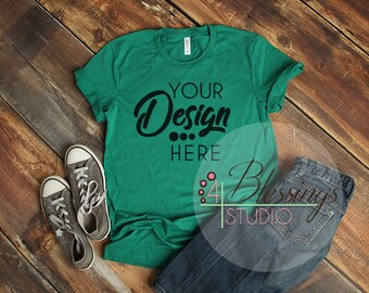 Download Kelly Green T Shirt Bella Canvas Mockup 3001 Kelly Green Unisex Shirt Tshirt Flat Shirt Mockup Flat Lay Womens Shirt Mockup Printful Mockup Free Logo 3d Mockups PSD Mockup Templates