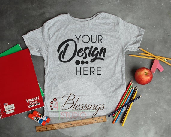 School Kids Shirt Mockup Childrens Flat Lay Back To School Kids Shirt Mockup Childrens Flat Lay Back To