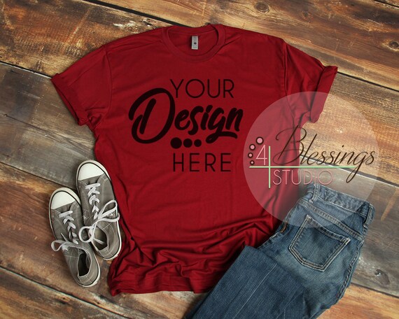Cardinal T-Shirt Next Level Mockup 3600 Cardinal Red