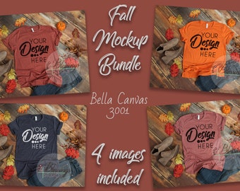 Download Free Fall Mockup Bundle Bella Canvas Mockup Bundle T Shirt Fall Flay PSD Mockup Template
