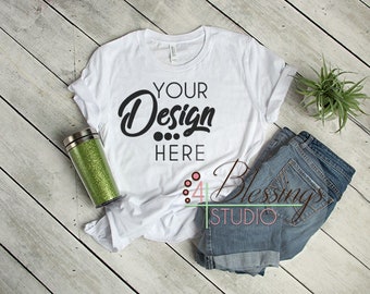 Download Bella Canvas Mockup White Tshirt Mockup Bella Canvas 3001 Unisex White Flat Shirt Mock Up Shirt Flat Lay Real Photo Coffee Mug Top View 200 Great Mockup Photos Free Stock Photos PSD Mockup Templates