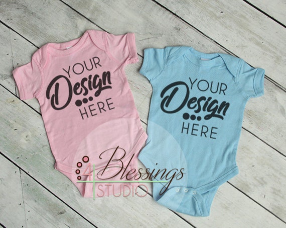 Twin Baby Mockup Pink And Blue Baby Mock Up