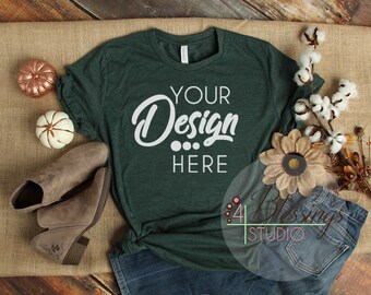 Download Fall Flat Lay Mockup Bella Canvas 3001 Heather Forest Green Unisex T Shirt Mock Up Styled Flat Lay Tee Mockup Vinyl Shirt Mockup Burlap Free Magazine Psd Mockup Templates You Absolutely Need PSD Mockup Templates