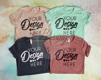 Download Tshirt Bella Canvas Mockup 3001 Unisex Shirt Multi Color T Shirt Flat Lay Shirt Mockup Peach Mint Mauve Shirt Flat Lay Top View Shirt Photo Free Logo Mockups Free Psd Mockup Templates PSD Mockup Templates