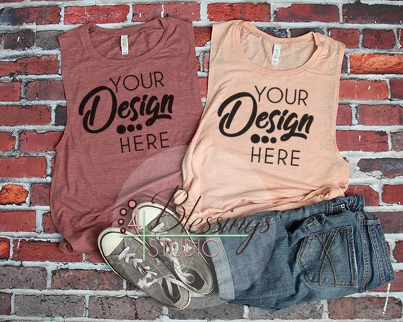 Bella Canvas 8803 Mockup Muscle Tank Mauve And Peach Bella Canvas 8803 Mockup Muscle Tank Mauve And Peach