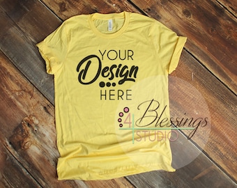 Yellow Tshirt Bella Canvas Mockup 3001 Yellow Unisex Shirt Yellow T Shirt Flat Shirt Mockup Shirt Flat Lay Rustic Wood Printful Shirt Mockup Download 100 Best Free Psd Mockups