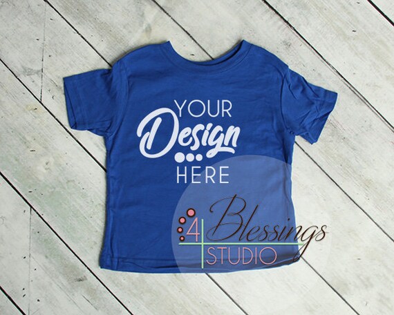 Download Blank Royal Blue Kids T-Shirt Mockup Blue Shirt - Polo ...